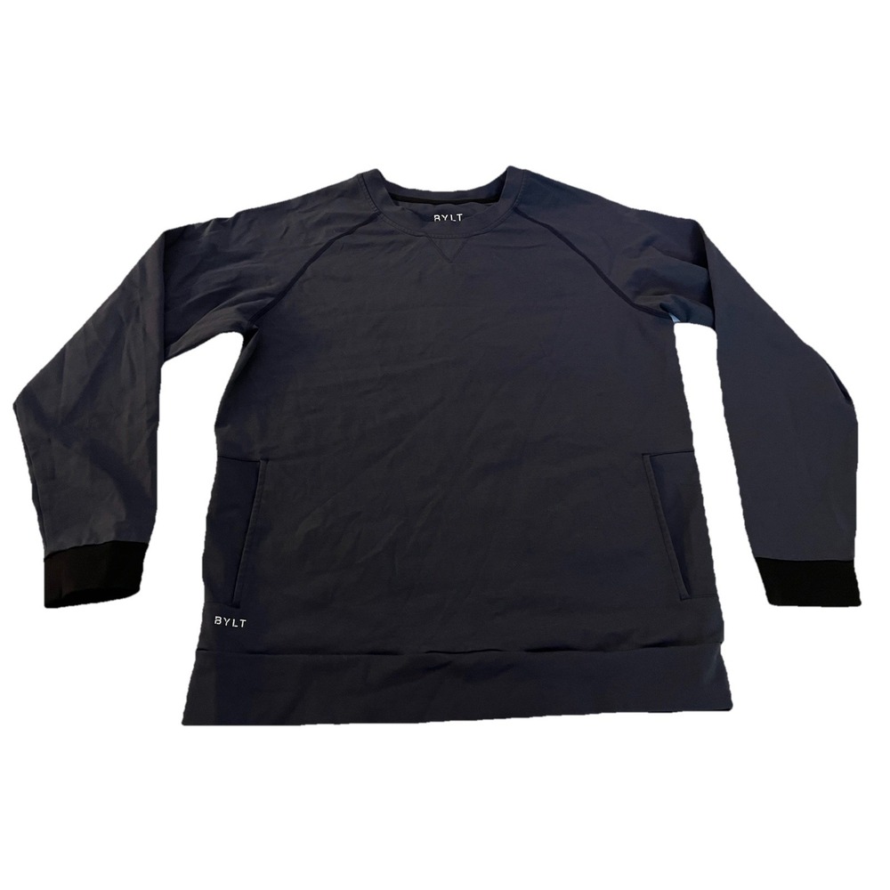 Bylt Premium Tech Crewneck Sweater Sweatshirt Spandex Blend Blue M Men
